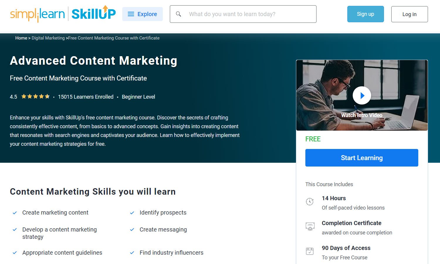 Advanced Content Marketing (Simplilearn SkillUp)